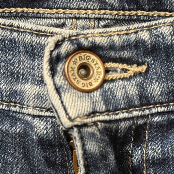 Big Star Womens Straight Fit Distressed Blue Jeans Size 33 Waist Denim Casual - Picture 4 of 8